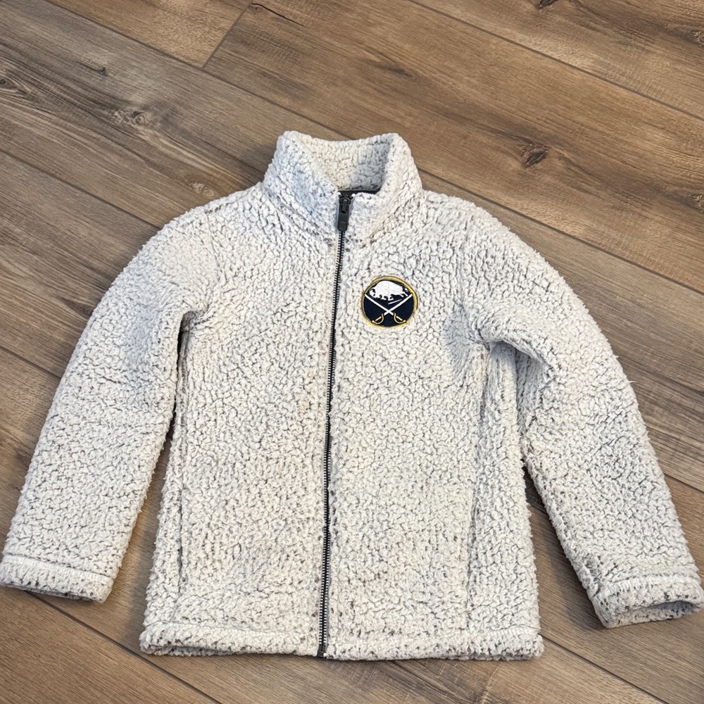 NHL Buffalo Sabres Kids Gray Sherpa Fleece Jacket